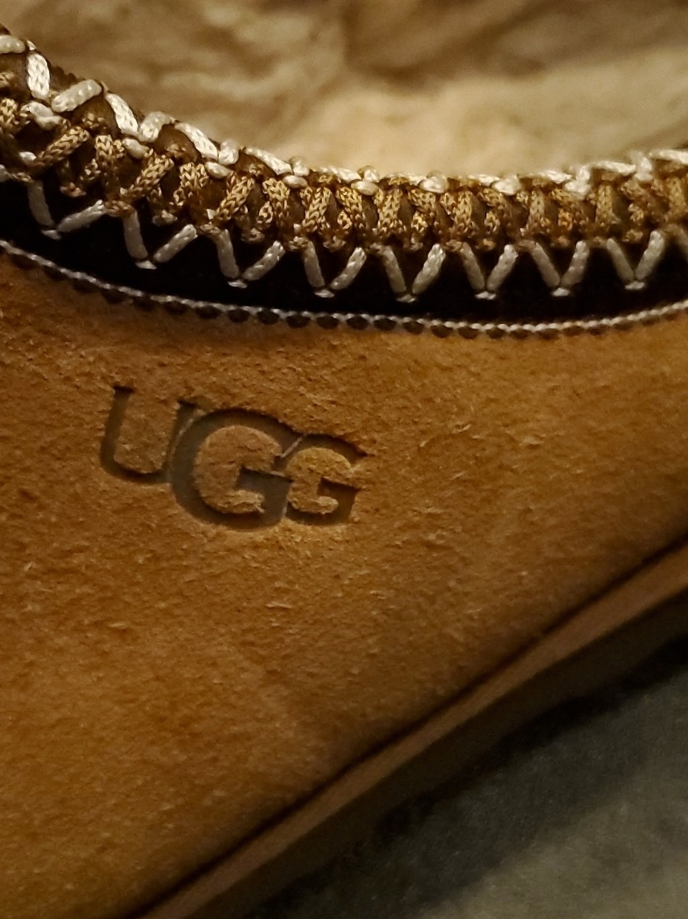 UGG Chestnut Suede Slip-On Slippers Tazman Size 9 - Picture 7 of 8